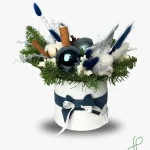 Composizione Natalizia Blu Ottanio