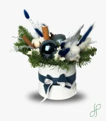 Composizione Natalizia Blu Ottanio