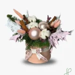 Composizione Natalizia Rosa