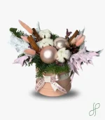 Composizione Natalizia Rosa