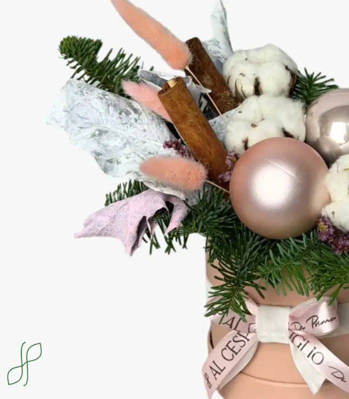 Composizione Natalizia Rosa - immagine 3