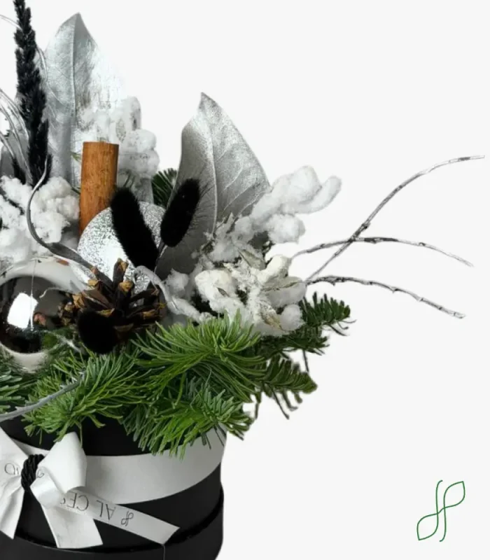 Composizione Natalizia Nero e Argento - immagine 2