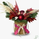 Composizione Natalizia Rossa e Beige