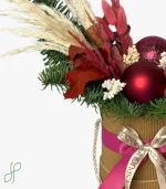 Composizione Natalizia Rossa e Beige - immagine 2