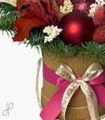 Composizione Natalizia Rossa e Beige - immagine 3