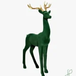 Cervo Velluto Verde con Corna Orno