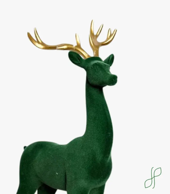 Cervo Velluto Verde con Corna Orno - immagine 2