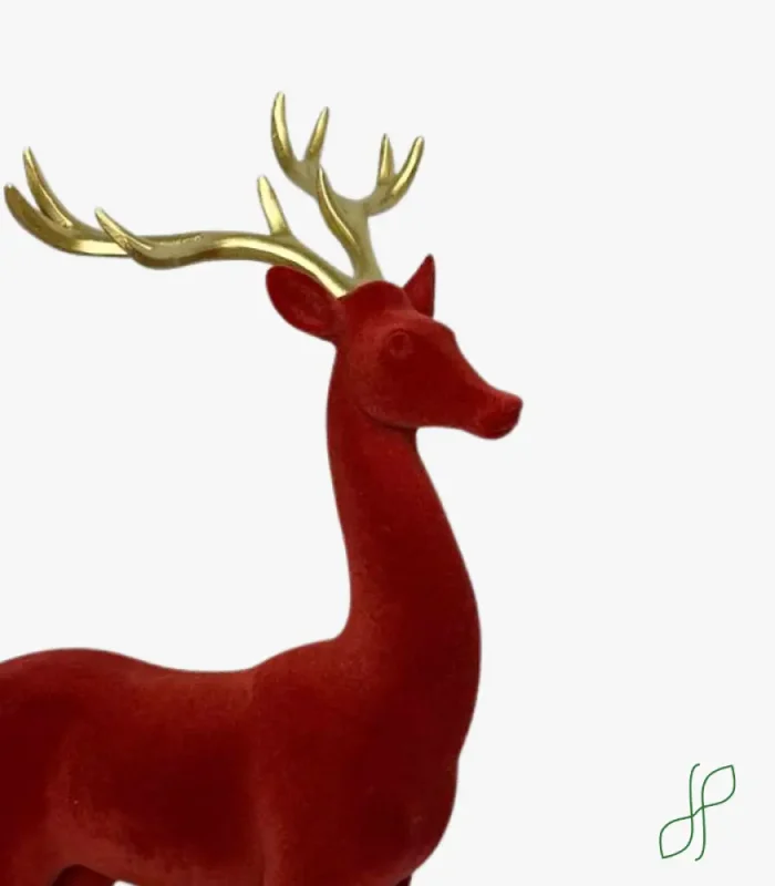 Cervo Velluto Rosso con Corna Orno - immagine 2