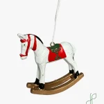 Decorazione Cavallo a Dondolo Bianco