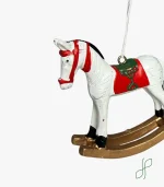 Decorazione Cavallo a Dondolo Bianco - immagine 2