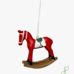 Decorazione Cavallo a Dondolo Rosso